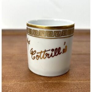 The Cottrill's 2" Ceramic Shot Glass‎ Gold Trim Collectible Souvenir, Lefton